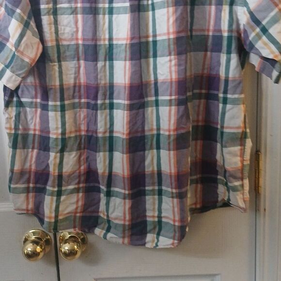 Eddie Bauer plaid button down short sleeve casual shirt Sz XL - Picture 7 of 8